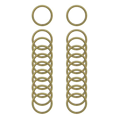40pcs 4 Sizes O Rings Welded Strong Metal Heavy Duty Round Ring for Pet Collars Buckle Belts Strap Webbing Sewing - color: 1"(25mm) Bronze 20pcs