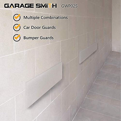 AMPULLA GWP02S Garage Wall Protector Car Door Protectors, Designed in Germany (2, White) - color: White