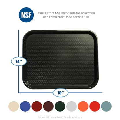 Carlisle FoodService Products Fast Food Cafeteria Tray, Durable Polypropylene with Slip-Resistant Surface, Stackable for Cafes and Schools, BPA-Free, Rectangular, Black