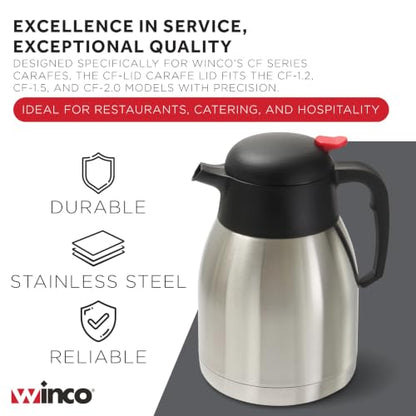 Winco 1.5 L Stainless Steel Carafe - size: 50.7 Ounces