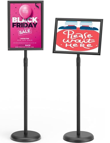 KOOV Sign Holder 8.5x11 inch Adjustable Floor Standing Sign Stand, 1 Pack - size: 8.5 x 11 Inches