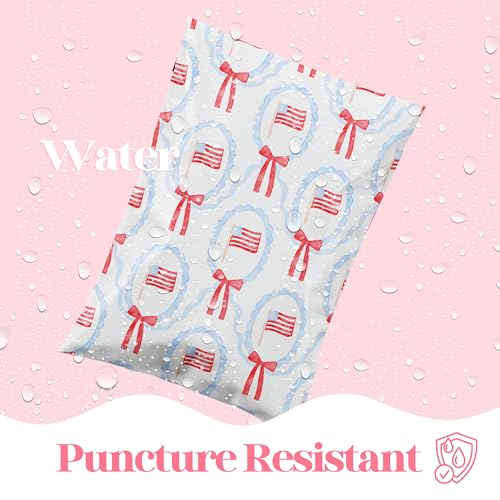 Pretty Package Store Poly Mailers 6x9, American Flag, 100 Pack - color: American Flag, size: 6x9