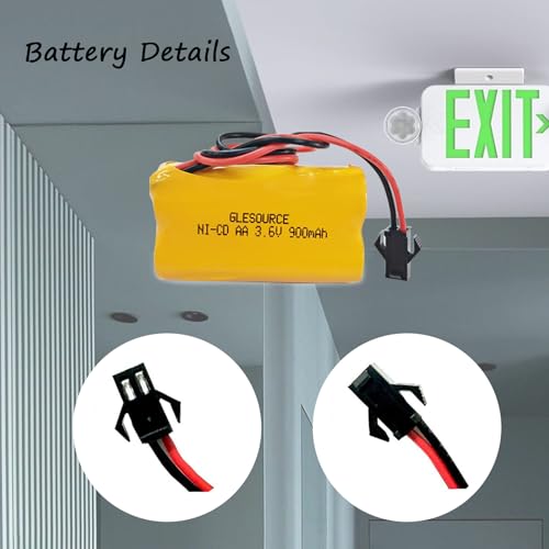XUNTU 3.6V 900mAh AA ELB B001 Emergency/Exit Light Battery Replacement for Lithonia ELB B001 ELBB001 ELB-B001 Lithonia EU2 LED Unitech 0253799 Interstate ANIC1566 (2 Pack) - size: 2PCS 3.6V 900mAh battery