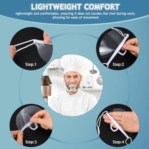 OSALADI 8pcs Chef Food Service Reusable Anti- for Restaurants Washable Face Masks Bulk Pack