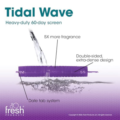 Fresh Products Tidal Wave Urinal Screen Reduce Urine Splash Easy Installation Freshens for 60 Days Long Lasting Fragrance Fabulous Purple Made in USA 6pk Urinal Screens