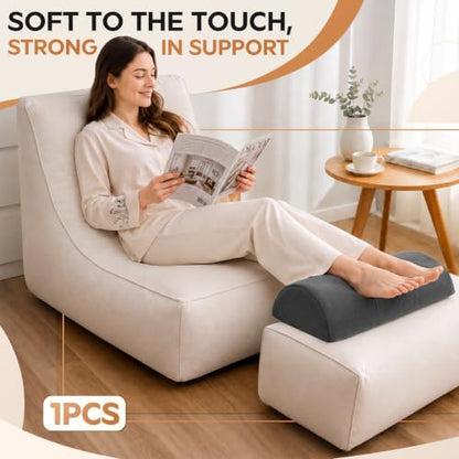 Recliner Foot Pillow, High-Resilience Foam Half-Moon Pillow for Sleeping - color: Grey
