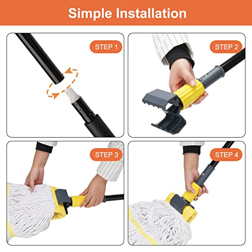 KeFanta Commercial Mop Heavy Duty Industrial Mop,60" String Wet Cotton Mops - size: 1 industrial mop - Yellow