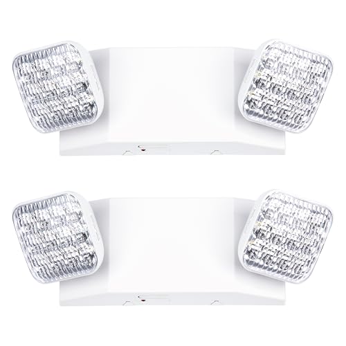 GRUENLICH LED Emergency Light for Business, Battery Backup, 2 Pack - size: 2-Pack