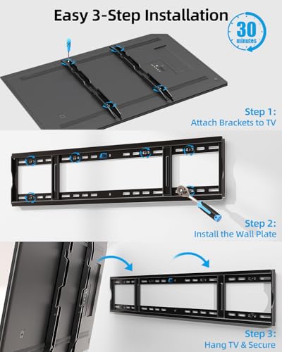 HOME VISION Heavy Duty TV Wall Mount 65-150", Fixed, VESA 1200x600, 364 lbs - size: 65-150 Inch