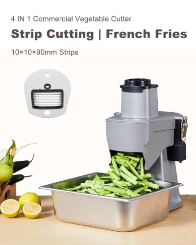 4 in 1 Electric Vegetable Chopper 110V Electric Vegetable Slicer Dicer Shredder & Strip Cutter with Multi Stainless Steels Blades 200W Electric Vegetable Slicer