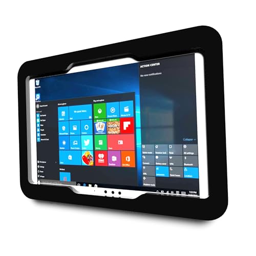 Anti-Theft Acrylic Case with 360 Rotate 180 Swivel Metal Desktop Stand for MS Surface Pro 3/4/5/6/7 Tablet (Black) - color: Black, size: Surface Pro 3/4/5/6/7