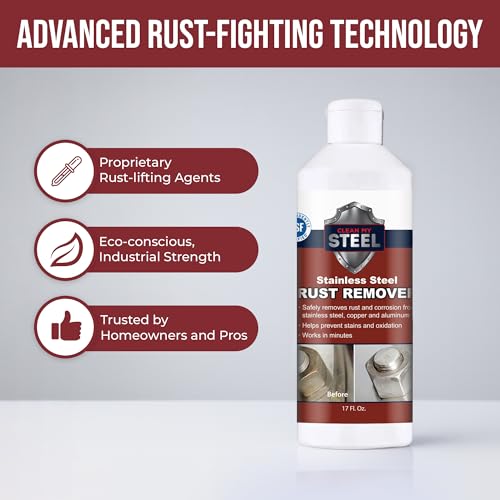 CLEAN MY STEEL Stainless Steel Rust Remover – Food Area Safe Cleaner, (1 Liter) - size: 33.8 Fl Oz (Pack of 1)