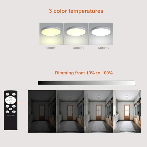 Motion Sensor Ceiling Light Wired, 9 Inch 20W LED Flush Mount - color: White, size: 9 inch 1 pack