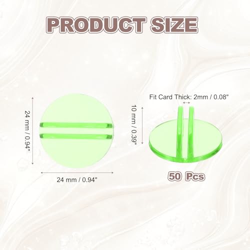 PATIKIL Mini Card Stands (2mm /0.08" Green) (25Pcs) Plastic Round Place - color: Green