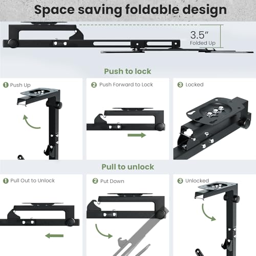 Ceiling TV Mount Flip Down for 23-55'' TV, Manual Drop Down TV Mount