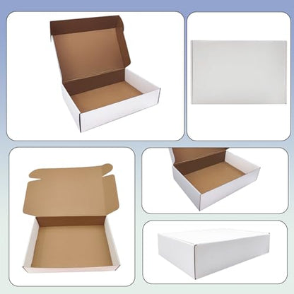 6x5x4 inch Shipping Boxes Set of 25, White Kraft Corrugated Cardboard Box - size: 6x5x4-25 Pack