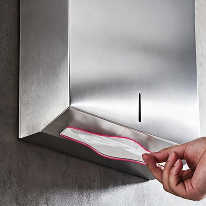 Comercial Paper Towel Dispenser Wall Mount, Brushed Stainless Steel Hand Towel Dispenser with Lock, Large Capacity 400 C-Trifold Multifold Paper Towel Holder for Bathroom Kitchen Office Public Places