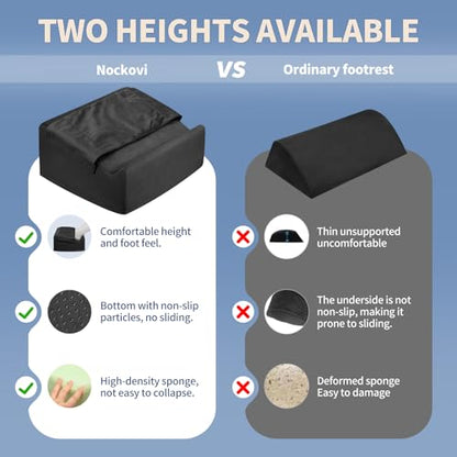 Under Desk Footrest with Rocking Base & Warming Cover, Black Velvet - color: Black, size: 12.6" L x 15" W x 7.3"