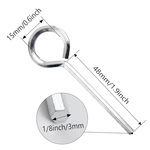 12PCS 1/8 Inch Standard Hex Dogging Key with Full Loop, Silver Metal Wrench Door Key for Push Bar Panic Exit Devices, Fix, Install - size: 1/8 Inch