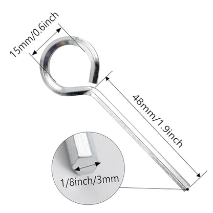 12PCS 1/8 Inch Standard Hex Dogging Key with Full Loop, Silver Metal Wrench Door Key for Push Bar Panic Exit Devices, Fix, Install - size: 1/8 Inch