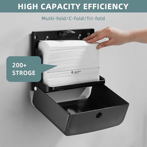 Multifold Z-Fold Paper Towel Dispensers Wall Mount, No Drill,Gray - color: 5827-grey, size: 210 Sheet