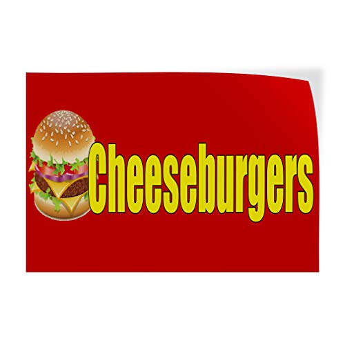 Decal Stickers Multiple Sizes Cheeseburgers Food Fair Promotion Business Industrial Vinyl Safety Sign Label Restaurant & Food 7x5Inches - size: 7x5inches