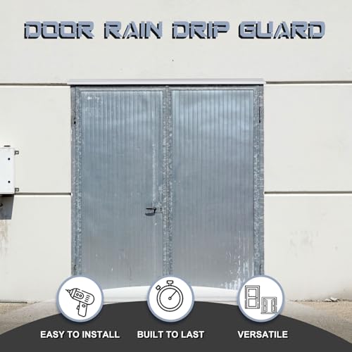 Hicarer 2 Pcs 76 Inch Door Drip Cap Aluminum Rain Guard, Silver - color: Silver, size: 76 Inch