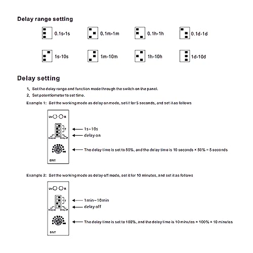 BNT 10A Dual Function Timer Relay Delay On Delay Off Relay AC230V&DC24V Time Relay
