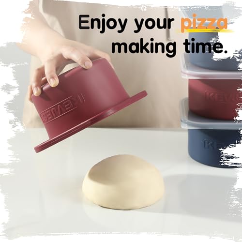 PLUS 1000ml Pizza Dough Proofing Containers, 2-Pack, Cranberry - color: Cranberry