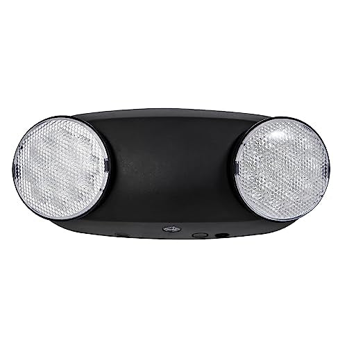 TANLUX Black Emergency Lights with Battery Backup, Two Head Adjustable Commercial Emergency Light, UL Listed, AC 120/277V, Hardwired Emergency Exit Light Fixtures for Business - 1 Pack - color: Black, size: 1 Pack