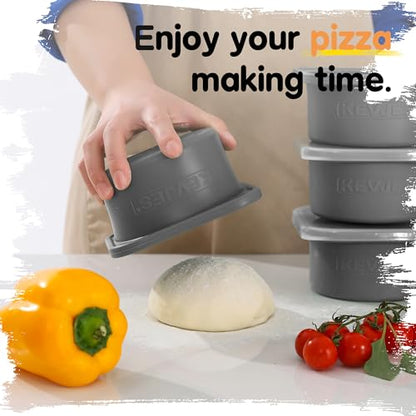 PLUS 1000ml Pizza Dough Proofing Containers, 2-Pack, Space Grey - color: Space Grey