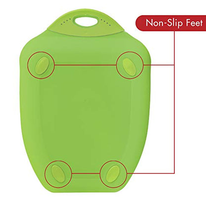 Dexas Chop & Scoop Cutting Board, 9.5 x 13 Inch, Solid Green, BPA-Free Dishwasher Safe Kitchen Prep Board with Handle - color: Green, size: 13"L x 9.5"W