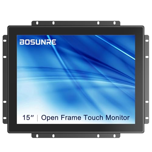 1024x800 Industrial Touch Display with 10-Point Multi-Touch,15 Inch Open Frame Touch Screen Monitor, 10-Point Metal Housing HD-MI VGA Input for Industrial Automation Control - size: 15.0