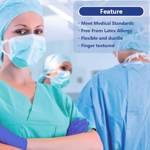 Safe Health Nitrile Exam Gloves – 4 mil, Latex-Free, Powder-Free, Disposable, Blue, Medical Grade, Food, Cleaning Use - size: Large, style: Imperial Blue - Case of 1000