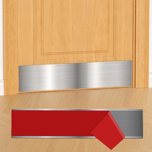 2 PCS 6" x 34" Self Adhesive Brushed Door Kick Plate for 36" Door Bottom - color: Brushed Silver, size: 6"*34"