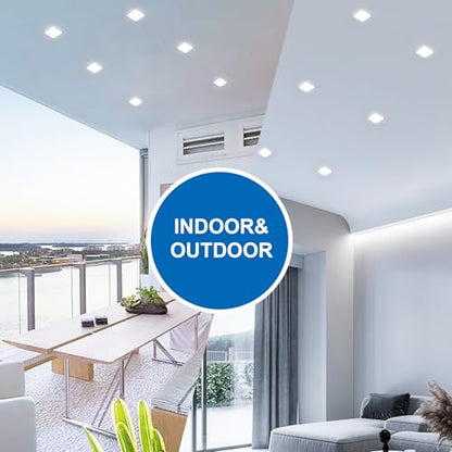 DELIPOP 6 Pack 4.72 Inch LED Square Recessed Lighting, 6500K Ultra Thin Frameless Led Downlight Lighting, 20W Slim Panel Ceiling Light for Bathroom Kitchen Basement - size: 4.72in-6500K-6Pack