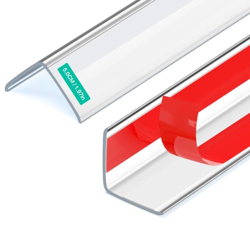 Wall Corner Protector, Walls Edge Protector, Self-Adhesive Wall Corner Guards, PVC Double Side Edge Protector, Furniture Stairs Guard (Clear, 2pcs x 47.2’’L x 1.97’’W) - color: Clear, size: 2pcs x 47.2’’L x 1.97’’W