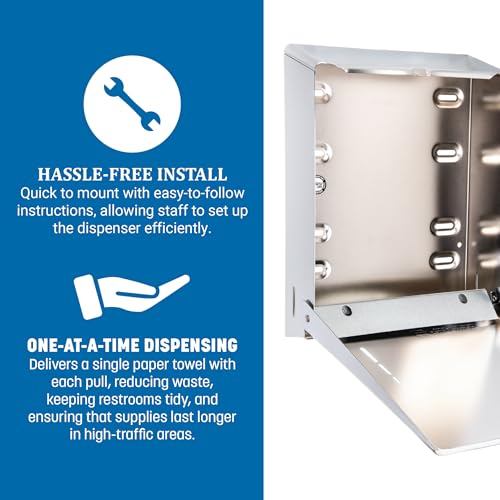 San Jamar T1900XC C-Fold/Multifold Commercial Towel Dispenser, 500 Multifold / 300 C-Fold Towel Capacity, Chrome 14.8" x 11.4" x 4" - color: Chrome, style: C-Fold/Multifold