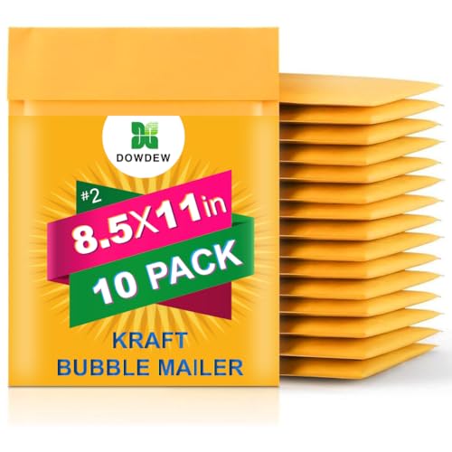Kraft Bubble Mailers [10 Pack] Mailing Packing Envelopes #2 (8.5" x 11") - size: #2 8.5" x 11"