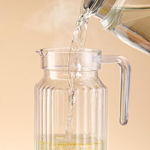 34 oz Acrylic Pitcher with Lid and Spout,1100ml Hot/Cold Water Jug for Iced Tea Pitcher for Coffee, Juice and Iced Tea Beverage Carafe with Lid (1100ml) - size: 37.2 Ounces