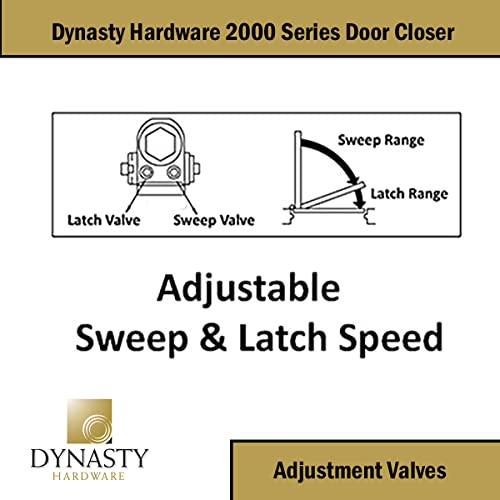 Dynasty 2000 Series Door Closer, Sprayed Aluminum, Spring 2 - color: Sprayed Aluminum