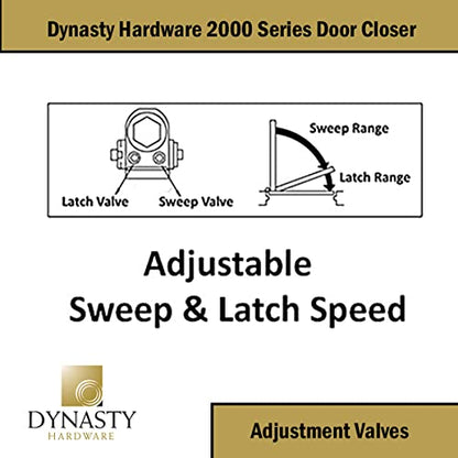 Dynasty 2000 Series Door Closer, Sprayed Aluminum, Spring 2 - color: Sprayed Aluminum