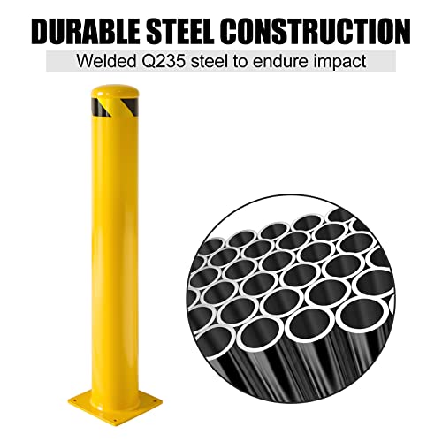 Safety Bollard,36 Inch Height Yellow Steel Bollard Post - size: 36x4.5