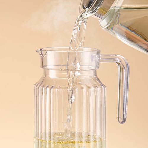 17 oz Small Plastic Carafe with Lid and Spout, 500ml Small Clear Water Jug for Hot/Cold Water, Iced Tea Pitcher for Coffee, Mini Juice and Homemade Beverage Carafe (500ml) - size: 16.9 Ounces