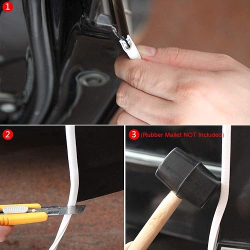 Winunite 32.8ft(10m) Car Door Edge Guards White – Fits Most Vehicles, No Glue, U-Shaped, Built-in Metal Clips, Scratch and Chip Resistant – Reduces Dings in Parking Lots - color: white, size: 32.8 ft