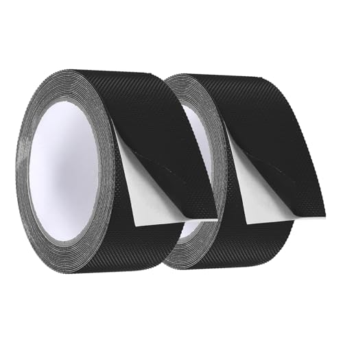 uxcell 2Pcs Rubber Grip Tape, 2"x16 ft Non-Slip Tape with Grip Tapes, Black - color: Black, size: 2 in x 16 ft