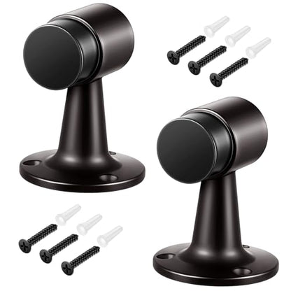 Yaocom 2 Pack Heavy Duty Floor Mounted Door Stop 3 in Aluminum Commercial Grade Door Stopper with Rubber Bumper & Stainless Steel Screws (Oil Rubbed Bronze) - color: Oil Rubbed Bronze