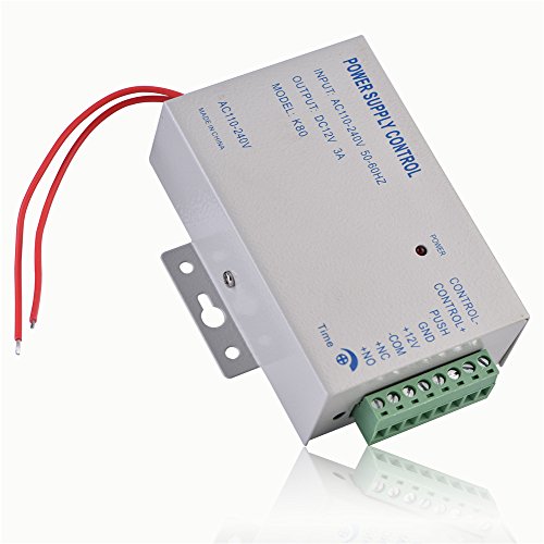 Door Lock Power Supply, Reliable 12V 3A 30W Output for Electric Locks with Adjustable Delay and Wall Mounting Design Ideal for Access Control Systems