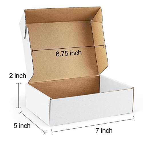 Shipping Boxes 7x5x2 inches White Small Mailing Boxes 25 Pack Cardboard Corrugated Box Mailers - color: White, size: 7x5x2 Inches