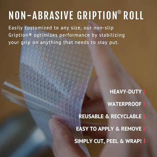 CATTONGUE GRIPS 1" x10' Grip Tape Wrap, Non-Abrasive, Waterproof, Clear - color: Clear, size: 1" x 10'